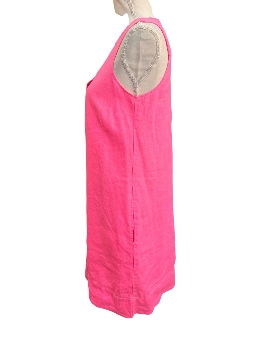 Tommy Bahama Pink Linen Shift Dress Sleeveless Pockets Lined Size Small - Picture 6 of 10